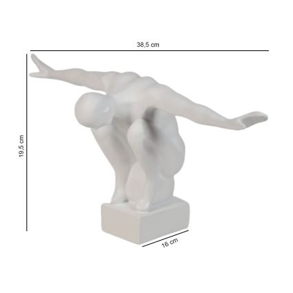 Namizna dekoracija 19,5x16x38,5 cm smola/bela