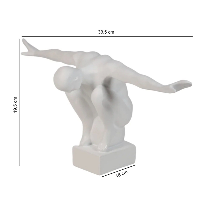 Namizna dekoracija 19,5x16x38,5 cm smola/bela