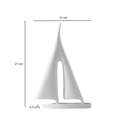 Namizna dekoracija 21 cm smola/bela