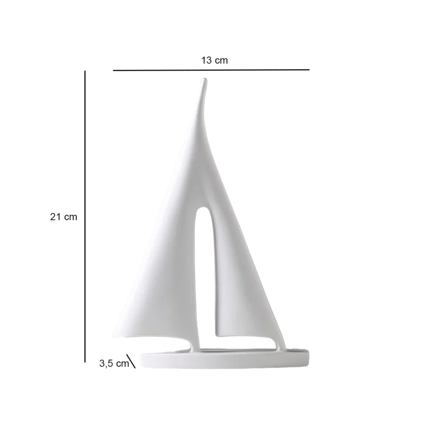 Namizna dekoracija 21 cm smola/bela