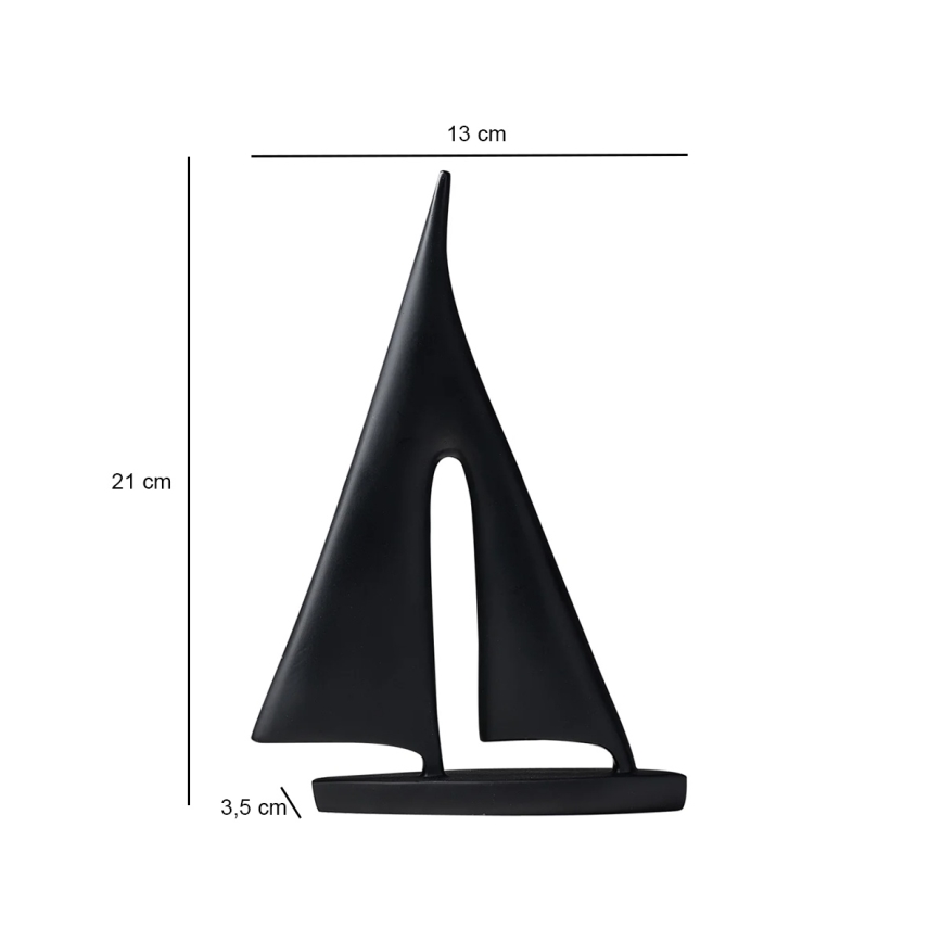 Namizna dekoracija 21 cm smola/črna