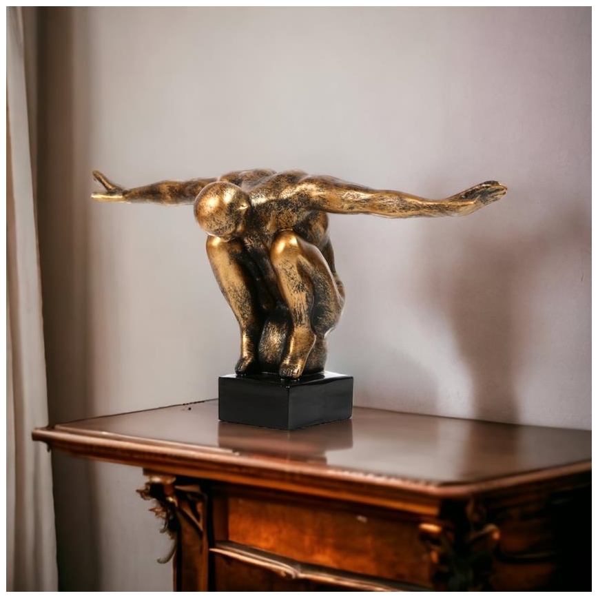 Namizna dekoracija 25x41x20 cm, smola/zlata patina