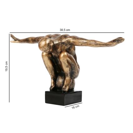 Namizna dekoracija 25x41x20 cm, smola/zlata patina