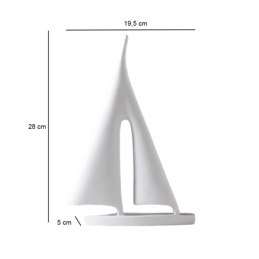 Namizna dekoracija 28 cm smola/bela
