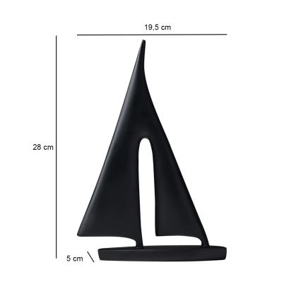 Namizna dekoracija 28 cm smola/črna