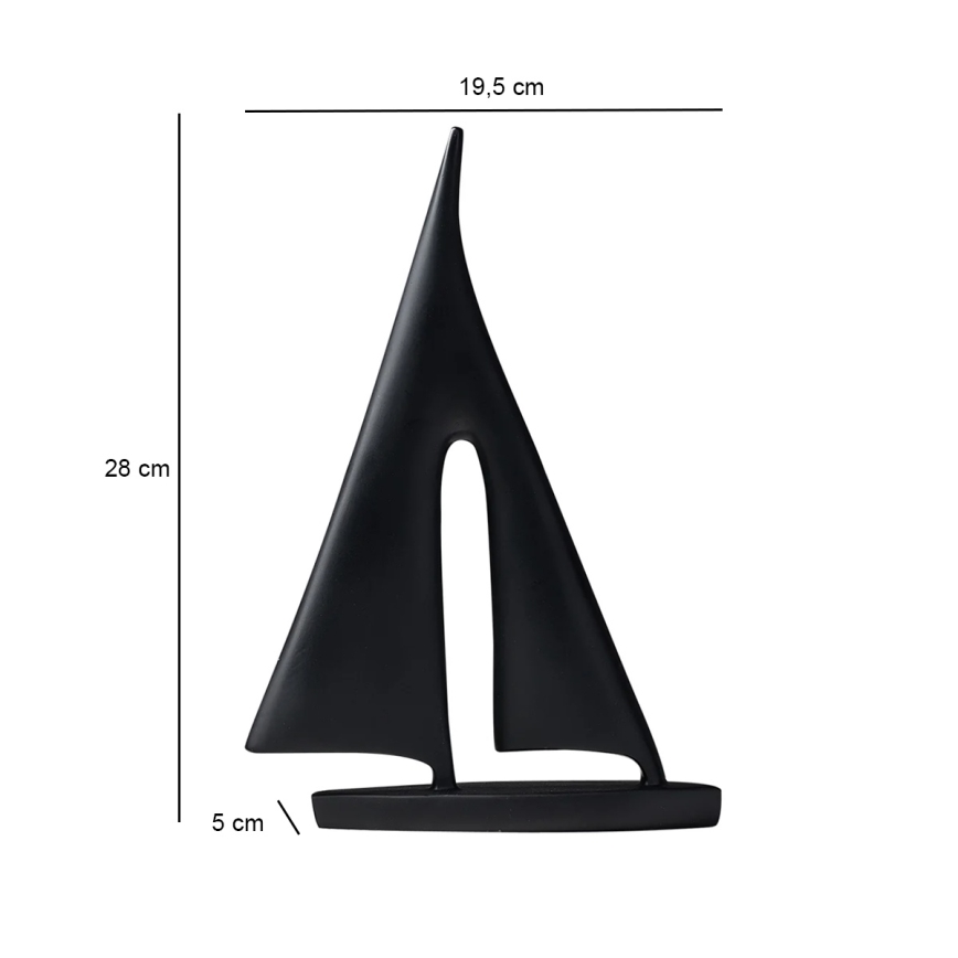 Namizna dekoracija 28 cm smola/črna