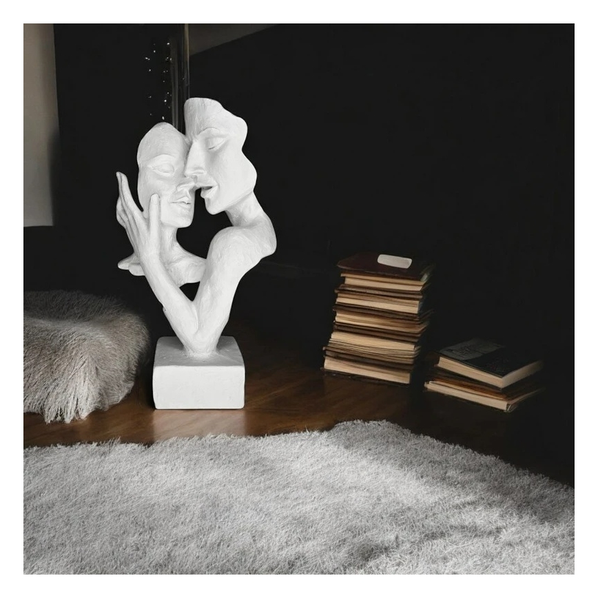 Namizna dekoracija 29x9x17 cm, iz smole, bele barve