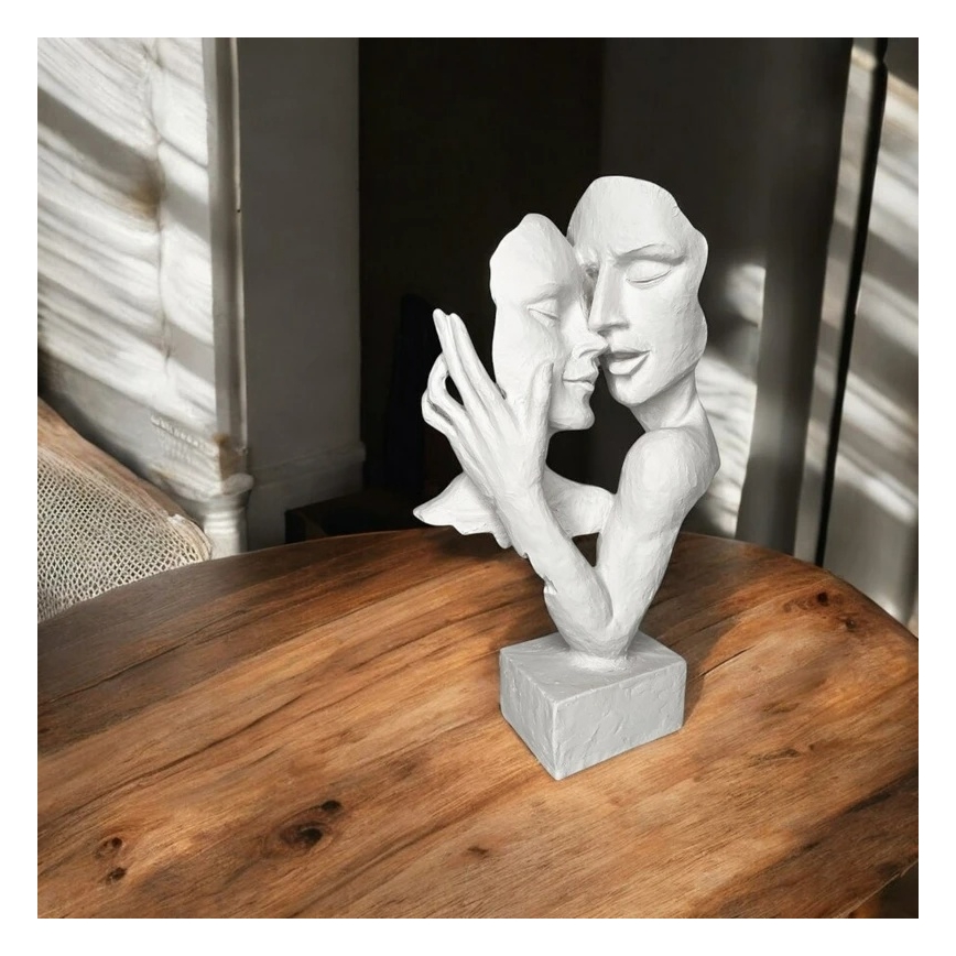 Namizna dekoracija 29x9x17 cm, iz smole, bele barve