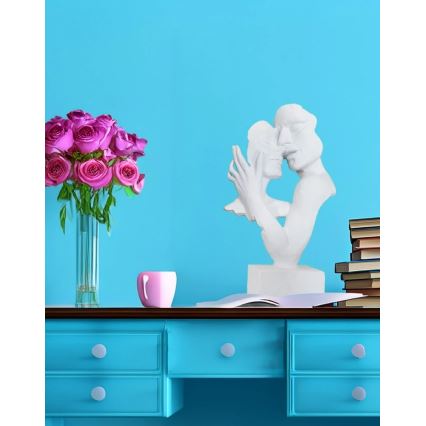 Namizna dekoracija 29x9x17 cm, iz smole, bele barve