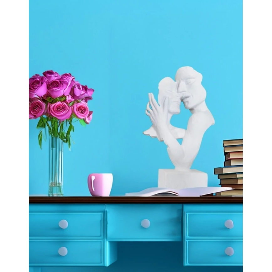 Namizna dekoracija 29x9x17 cm, iz smole, bele barve