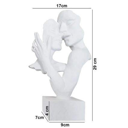 Namizna dekoracija 29x9x17 cm, iz smole, bele barve