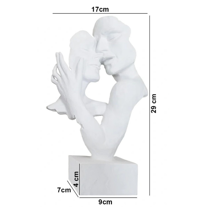 Namizna dekoracija 29x9x17 cm, iz smole, bele barve