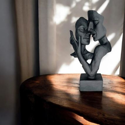 Namizna dekoracija 29x9x17 cm smola/črna