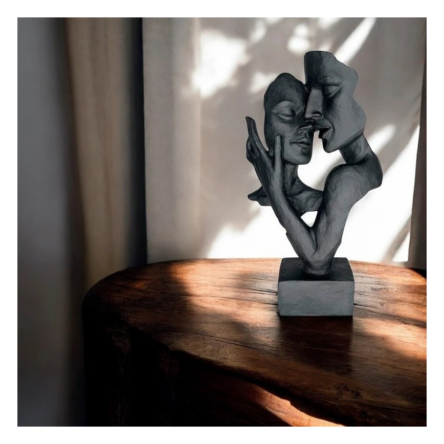 Namizna dekoracija 29x9x17 cm smola/črna