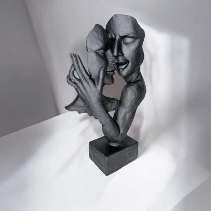 Namizna dekoracija 29x9x17 cm smola/črna