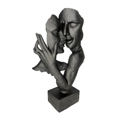Namizna dekoracija 29x9x17 cm smola/črna