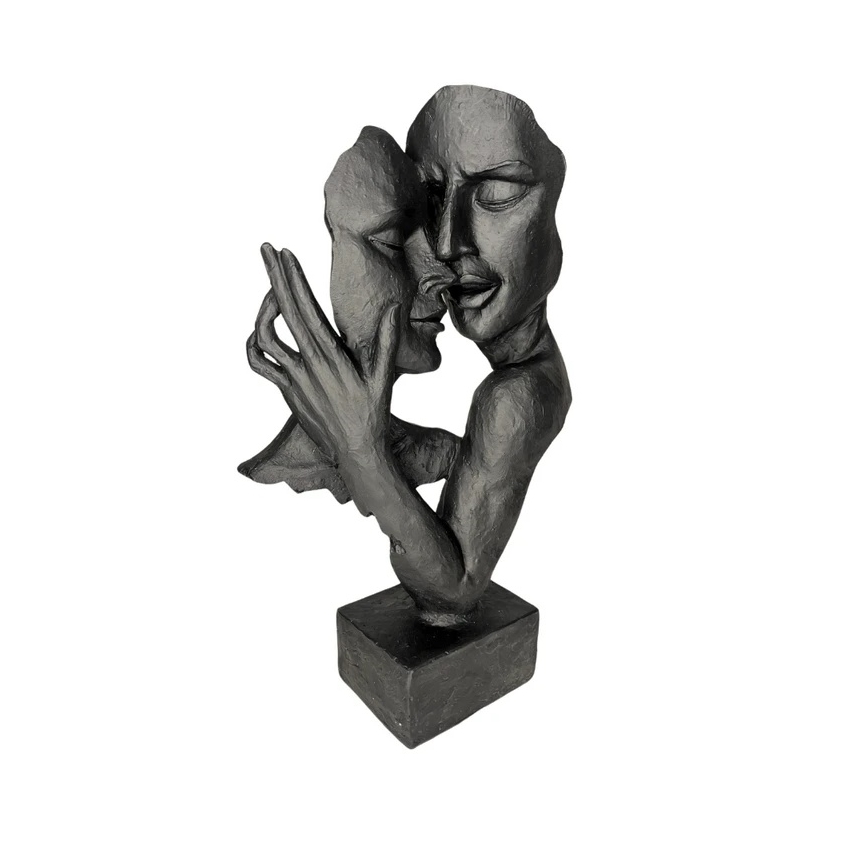 Namizna dekoracija 29x9x17 cm smola/črna