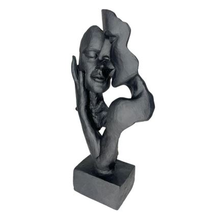 Namizna dekoracija 29x9x17 cm smola/črna