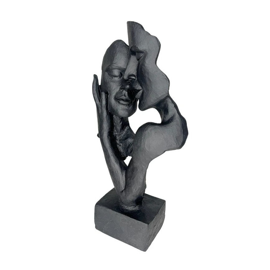 Namizna dekoracija 29x9x17 cm smola/črna