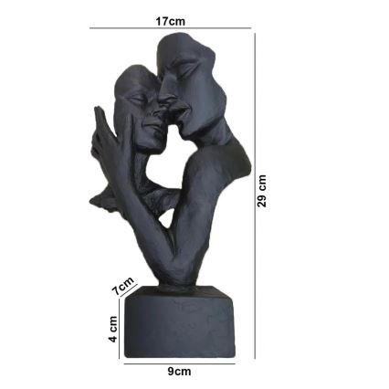 Namizna dekoracija 29x9x17 cm smola/črna