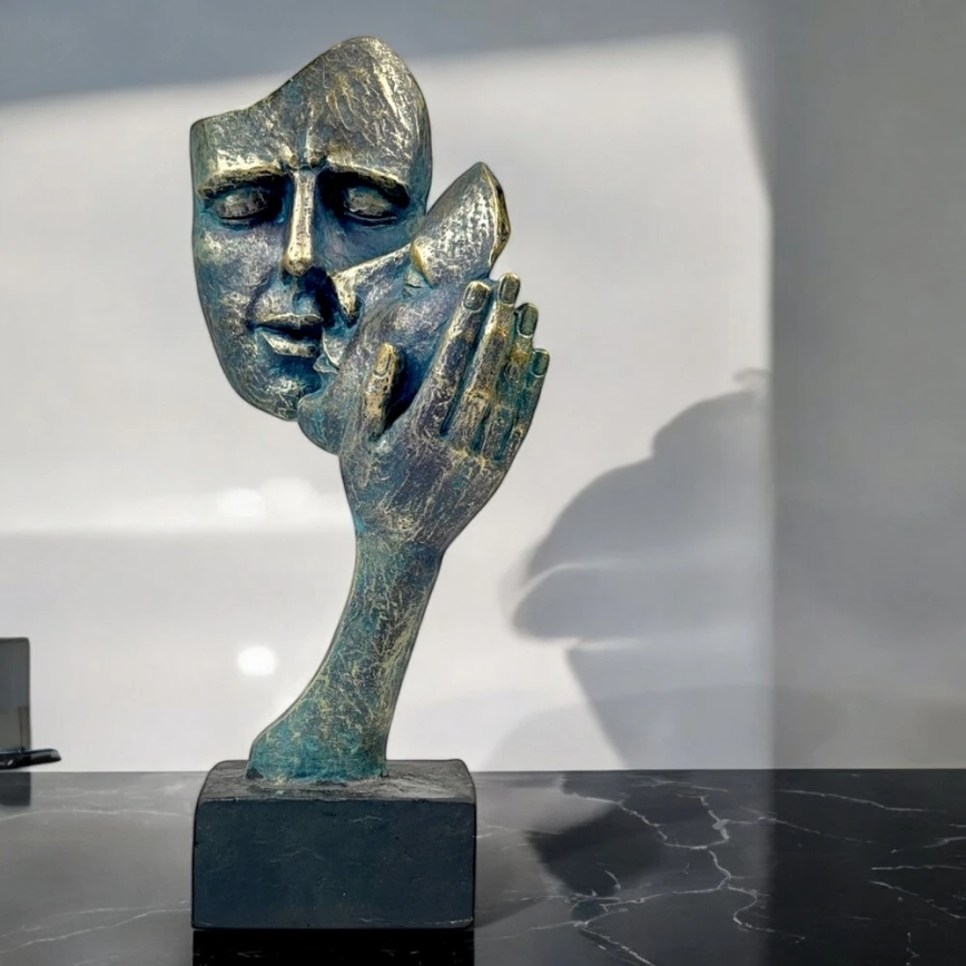 Namizna dekoracija 35x22x13 cm smola/patina