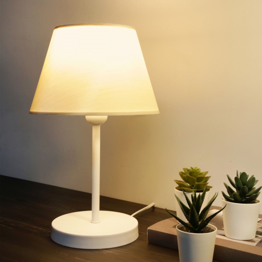 Namizna lampa AYD 1xE27/40W/230V bela