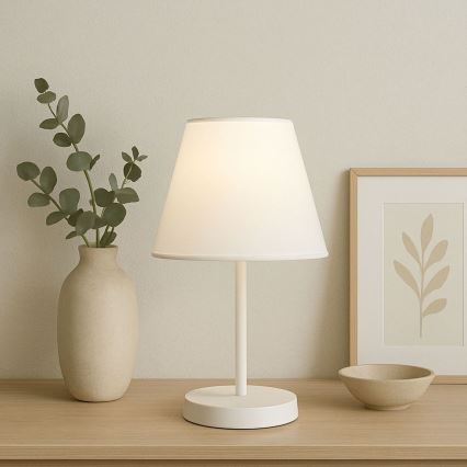 Namizna lampa AYD 1xE27/40W/230V bela