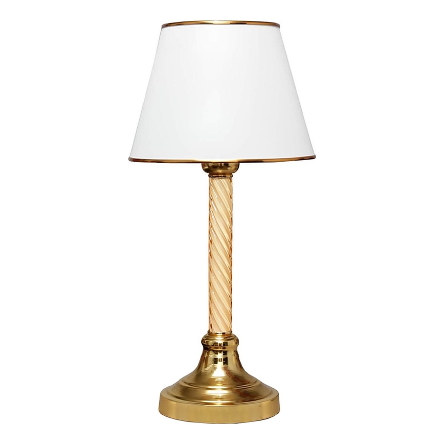 Namizna lampa AYD 1xE27/40W/230V bela/zlata