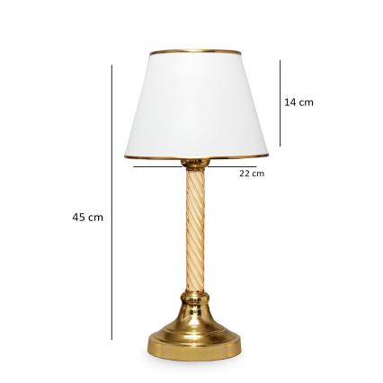 Namizna lampa AYD 1xE27/40W/230V bela/zlata