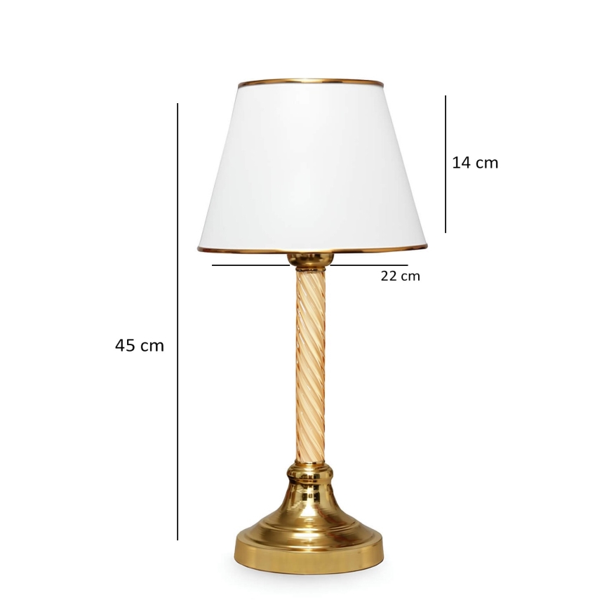 Namizna lampa AYD 1xE27/40W/230V bela/zlata