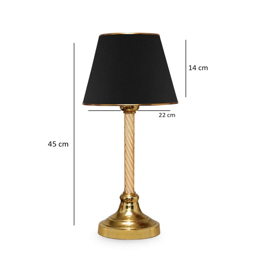 Namizna lampa AYD 1xE27/40W/230V črna/zlata