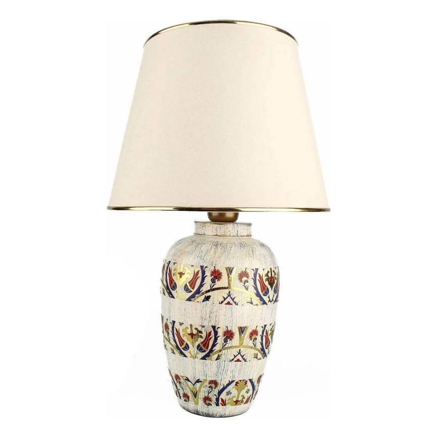 Namizna lampa RAMZES 1xE27/40W/230V kremna/zlata