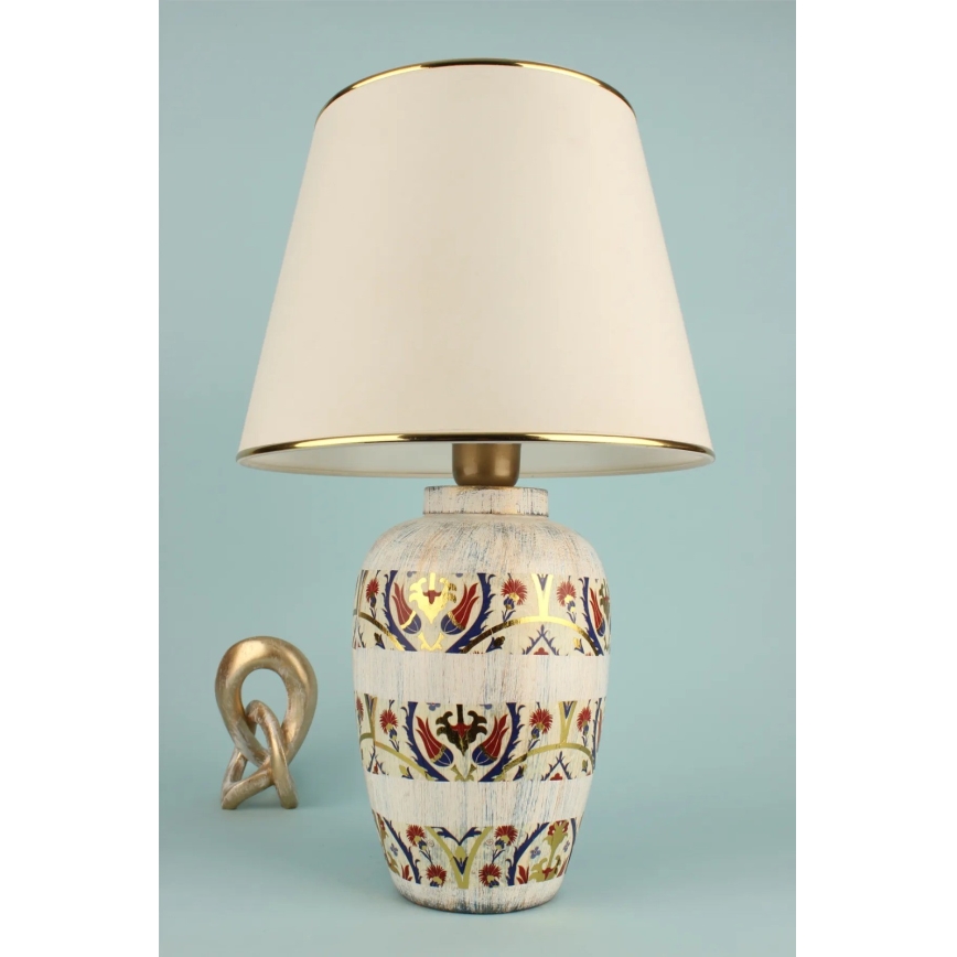 Namizna lampa RAMZES 1xE27/40W/230V kremna/zlata