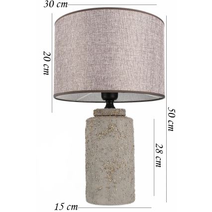Namizna lampa RAMZES 1xE27/40W/230V siva