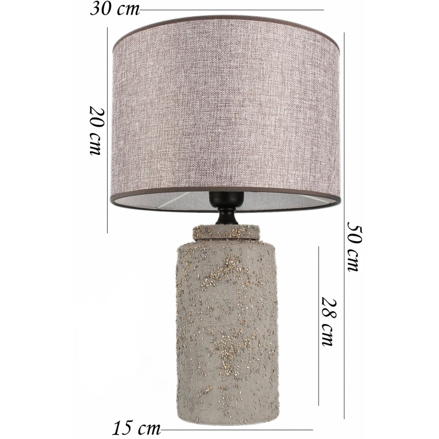 Namizna lampa RAMZES 1xE27/40W/230V siva
