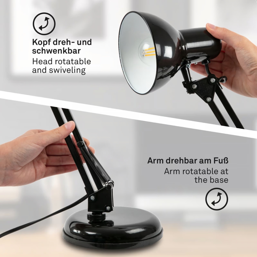 Namizna svetilka 1xE14/25W/230V črna