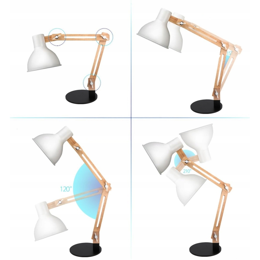 Namizna svetilka 1xE27/40W/230V bela/črna