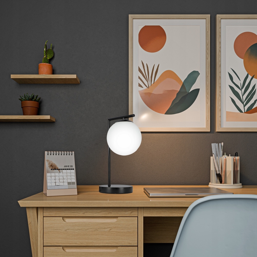 Namizna svetilka 1xE27/40W/230V črna/bela