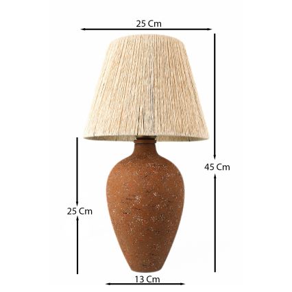 Namizna svetilka 1xE27/40W/230V rjava/krem barva