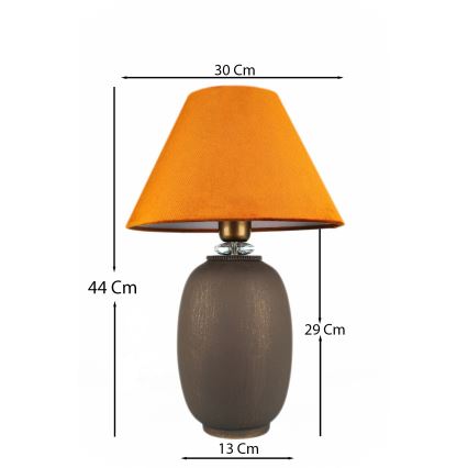 Namizna svetilka 1xE27/40W/230V rjava/oranžna