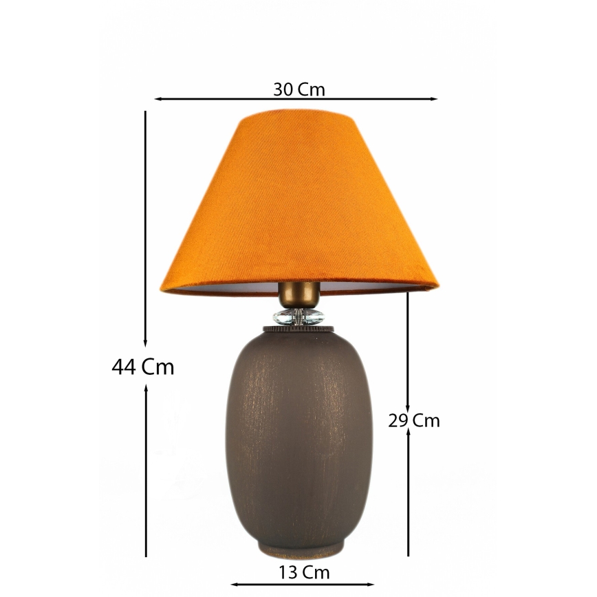 Namizna svetilka 1xE27/40W/230V rjava/oranžna