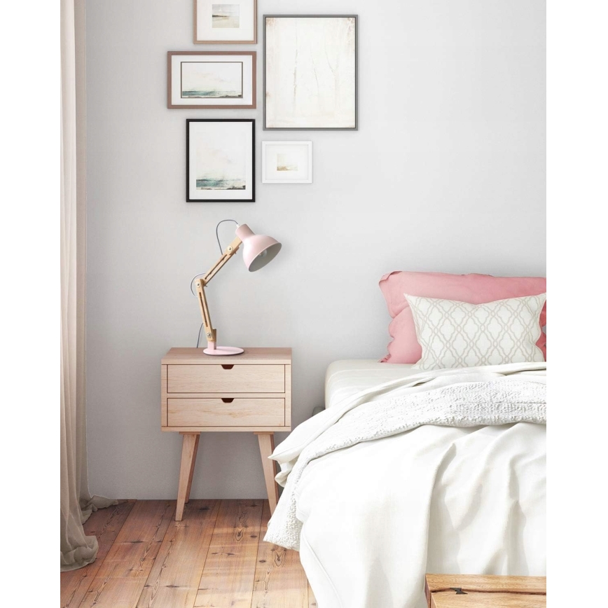 Namizna svetilka 1xE27/40W/230V rožnata