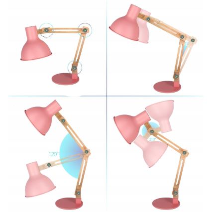 Namizna svetilka 1xE27/40W/230V rožnata