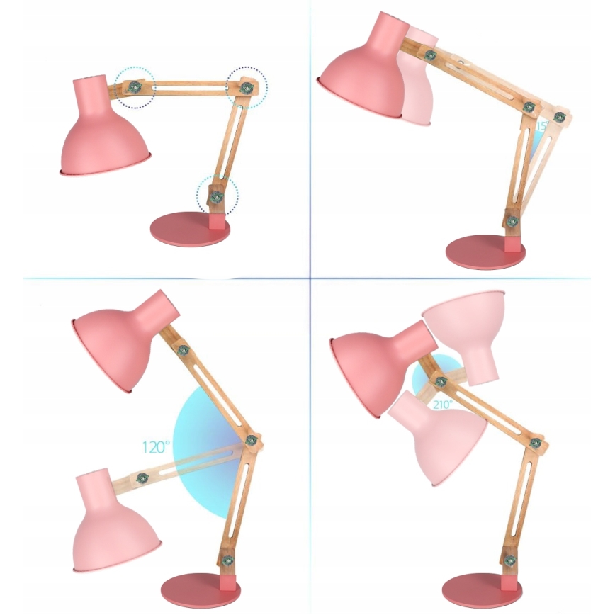 Namizna svetilka 1xE27/40W/230V rožnata