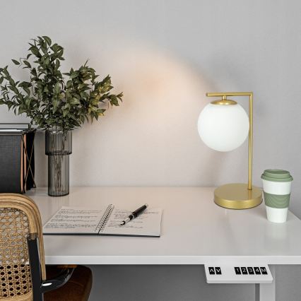 Namizna svetilka 1xE27/40W/230V zlata/bela