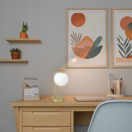 Namizna svetilka 1xE27/40W/230V zlata/bela