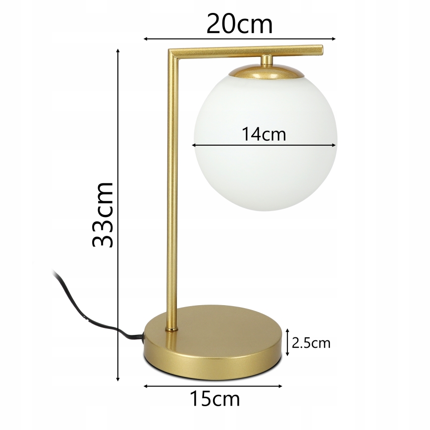 Namizna svetilka 1xE27/40W/230V zlata/bela