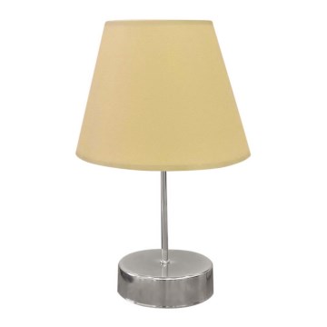 Namizna svetilka 1xE27/60W/230V bež/sijajni krom