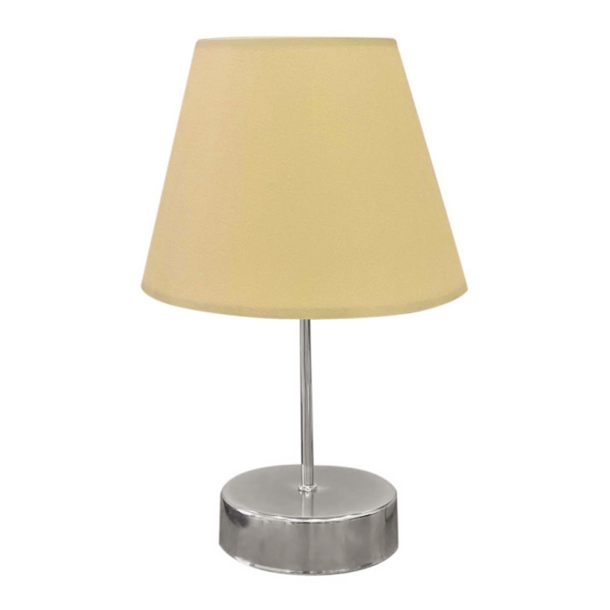 Namizna svetilka 1xE27/60W/230V bež/sijajni krom