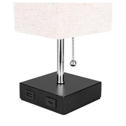 Namizna svetilka 1xE27/60W/230V z USB polnilec